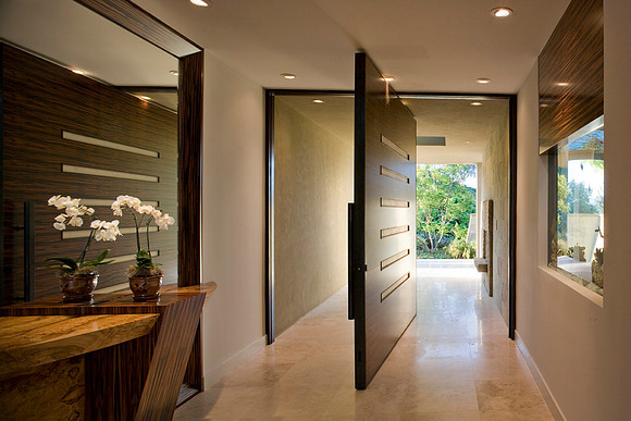Front entry at Del Mar, CA home